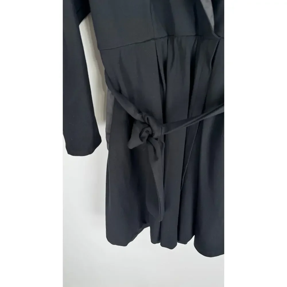 Torrid Womens Mini Tuxedo Dress Plus Size 20 Black Long Sleeve Short Tie Belt - Picture 9 of 13
